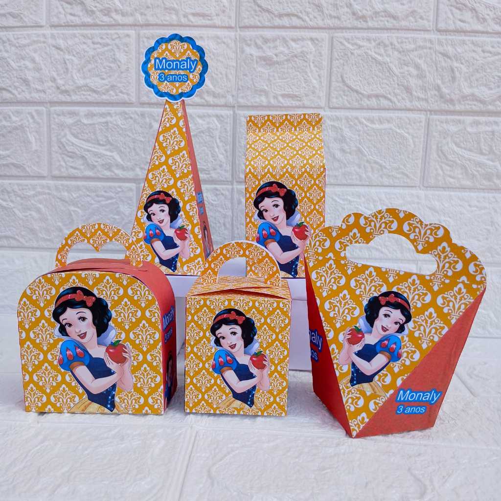kit caixinhas personalizadas Branca de neve/ Mimos,Lembrancinhas, Caixinhas, Infantil, Kit festa,Aniversario, Decoração.