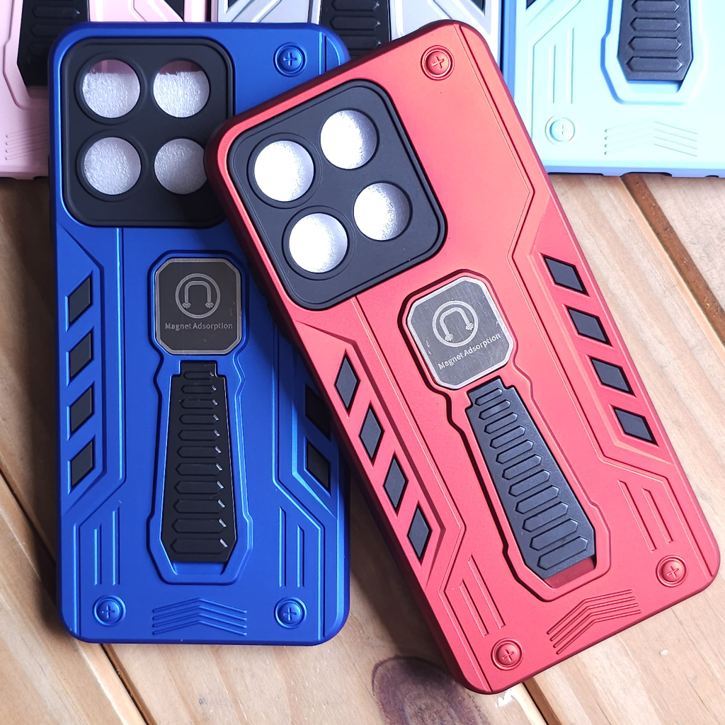 Capa Capinha Armadura anti impacto com suporte magnético para Motorola Moto G15 / Moto G17 / Moto G75 / Moto G56 / Moto