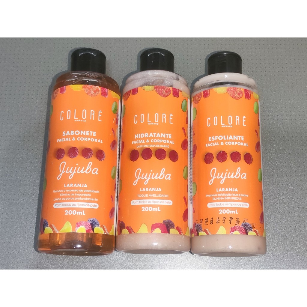 Kit Sabonete, Hidratante, Esfoliante Jujuba Laranja - Cuidados com a Pele, Hidrata, Perfuma e Maciez