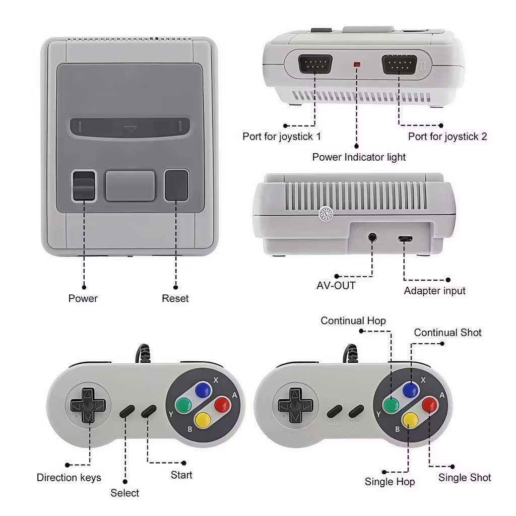 Video Game Minigame Stick Classic Super Nintendo Com 2 Controles 8 Bits 620 Jogos 4k Retro