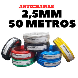 FIO CABO FLEXÍVEL 2,5MM ROLO COM 50 METROS em Oferta na Shopee