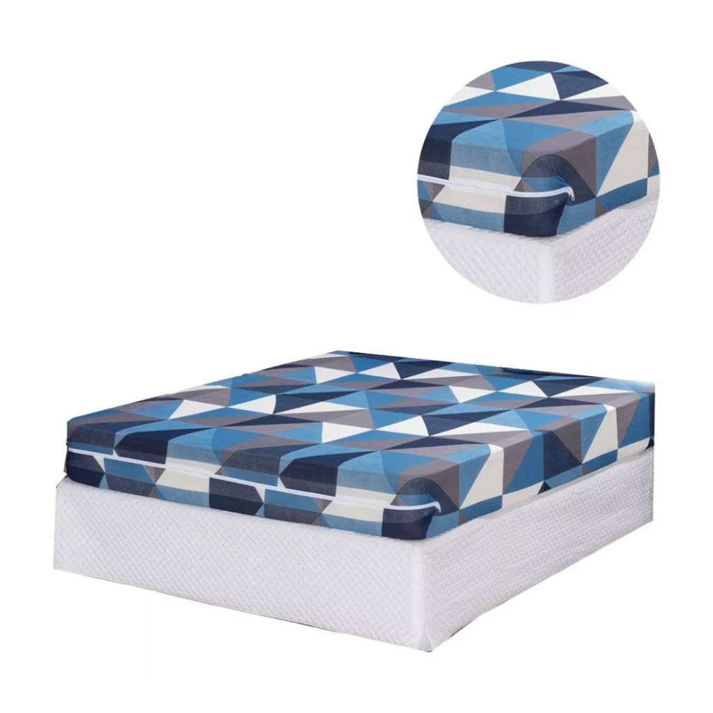 Capa Colchão Casal Com Ziper Estampada variada Microfibra 100% Poliéster