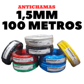 FIO CABO FLEXÍVEL 1,5MM ROLO COM 100 METROS em Oferta na Shopee