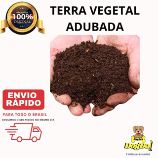 Terra Vegetal Adubada Orgânica 15KG - ( TERRA COM FERTILIZANTE )- Vasos Plantas Jardim em Oferta na Shopee