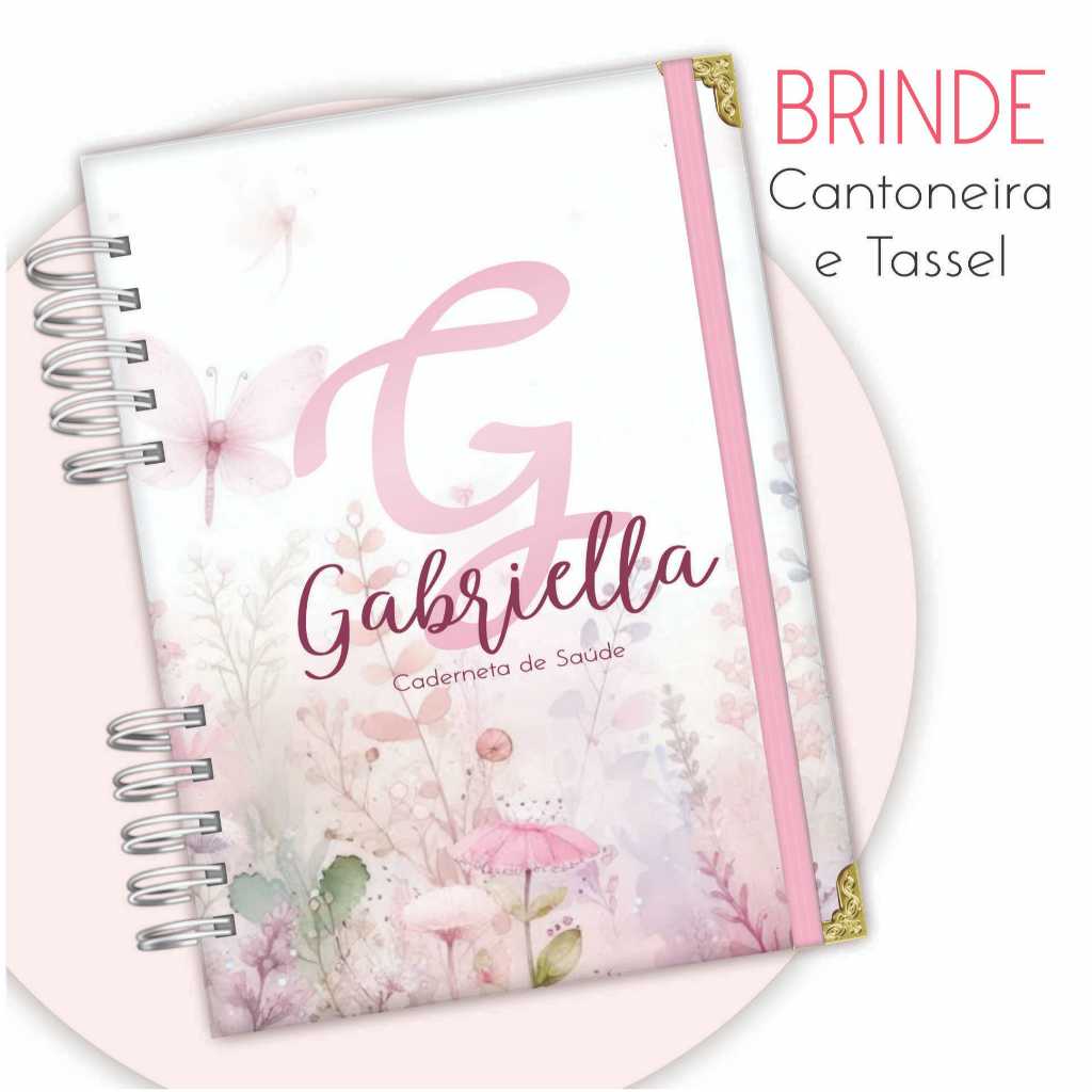 Caderneta de Vacinação Menina - Personalizada com o Nome - modelo atualizado - Páginas adicionais