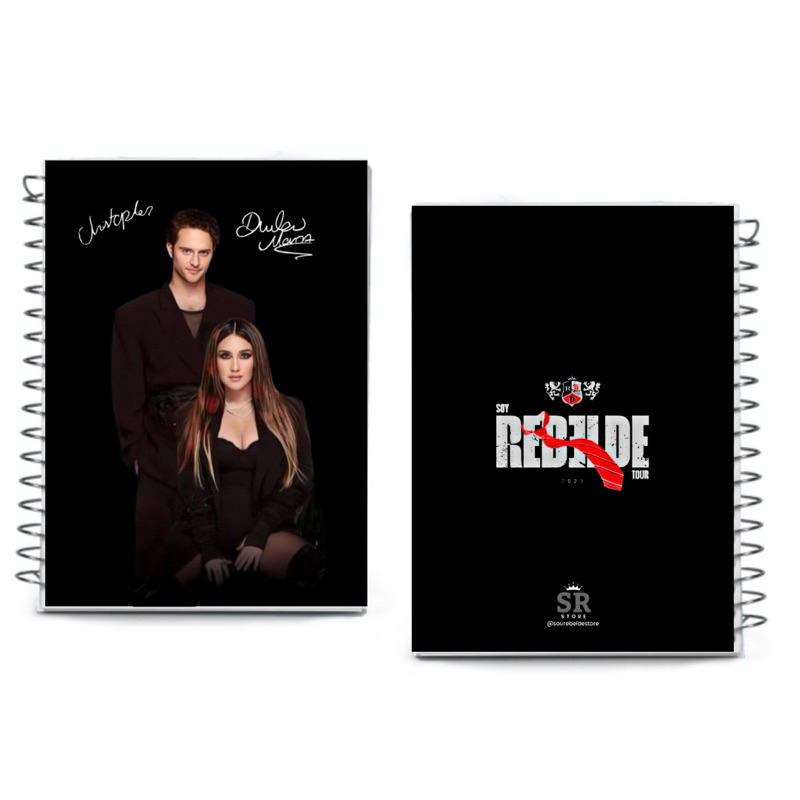Caderno Vondy Dulce Maria Christopher Uckermann Roberta Diego RBD Soy Rebelde Tour Personalizado A4