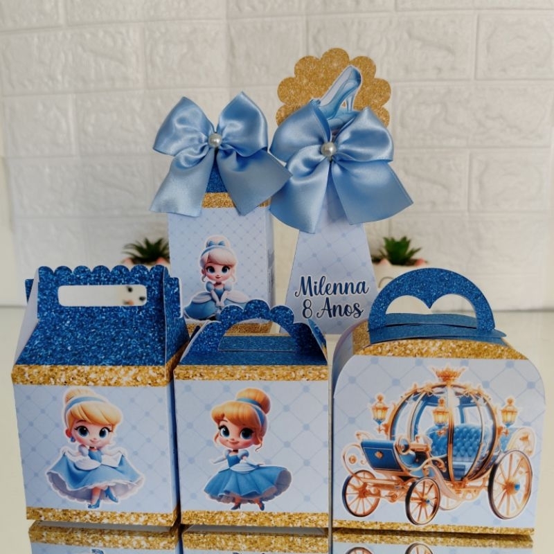 Kit Caixinhas Cinderela Baby/Cute - Lembrancinhas Personalizadas | Mimos | Kit Festa | Personalizados (PEGUE E MONTE)