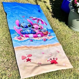 Toalha de Banho STICH E ANGEL  Praia Piscina Felpa Estampada Infantil Toalha Grande em Oferta na Shopee