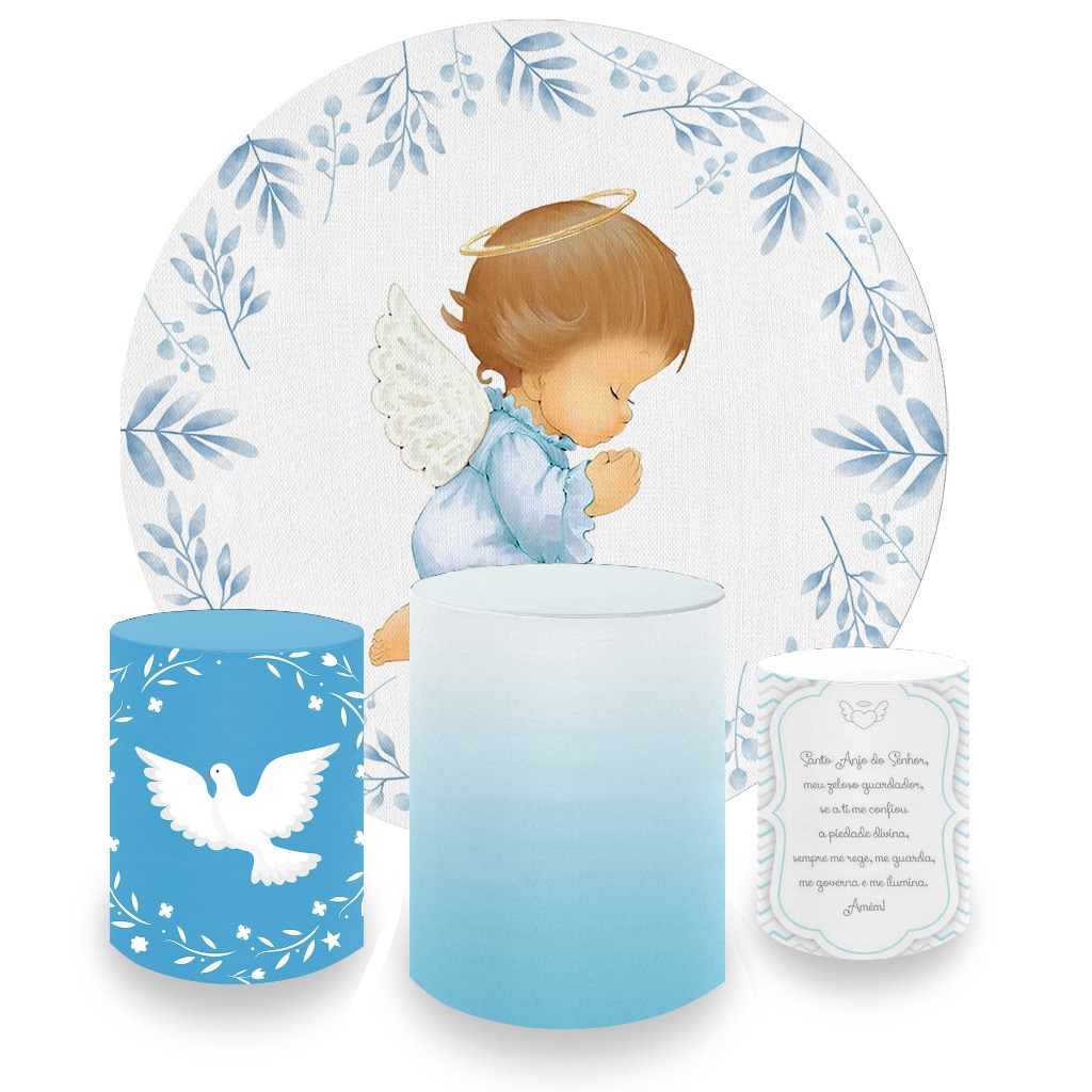 Capa De Painel Redondo + Capa De Cilindro Tema Batizado 03 em Oferta na Shopee