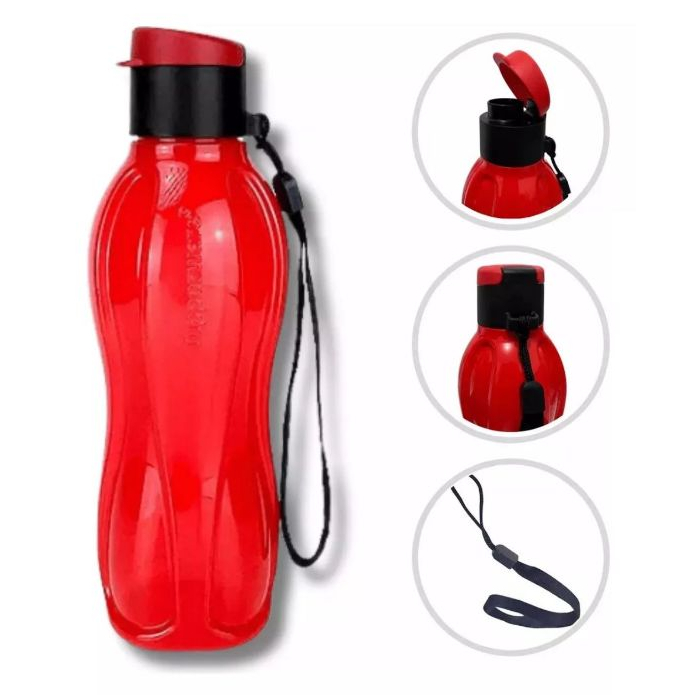 Tupperware Garrafa Eco Tupper Plus 500ml Cordinha Tampa Flip - Tupperware Original