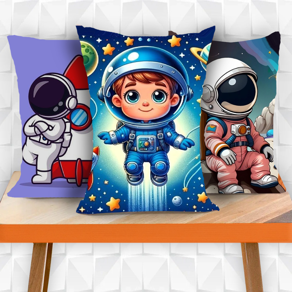 Almofada Astronauta - pra enfeite quarto e cama de bebe menino  - presete de aniversário - lembrancinha personalizada em Oferta na Shopee