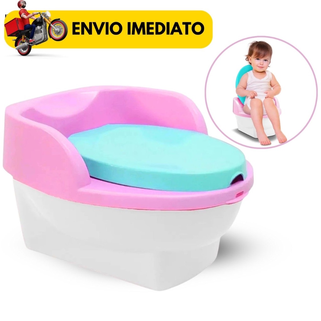Pinico Infantil 2 em 1 Com Redutor De Assento Troninho Sanitario Bebe Rosa Reforçado Penic...