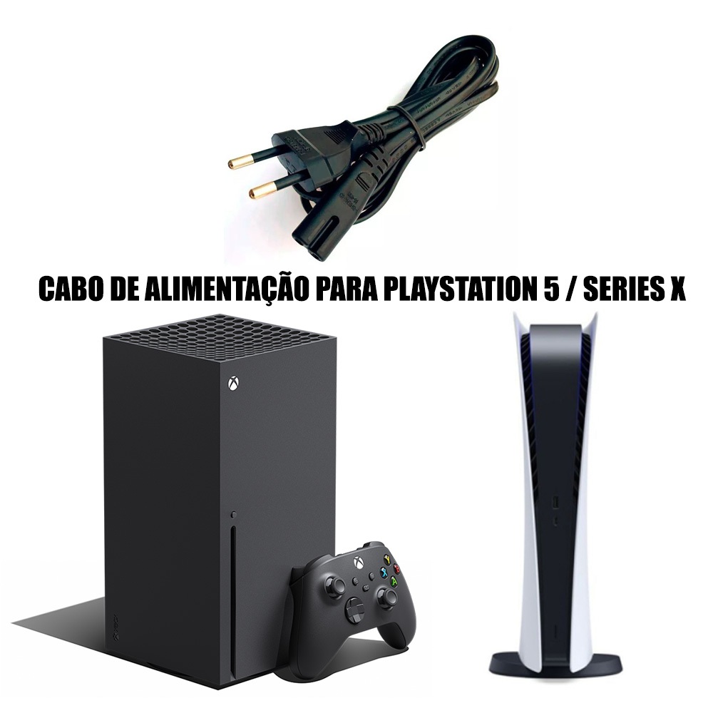 Cabo De Alimentação Para Playstation 5 PS5 Digital Edition - PS4 - PS3 e Xbox Series