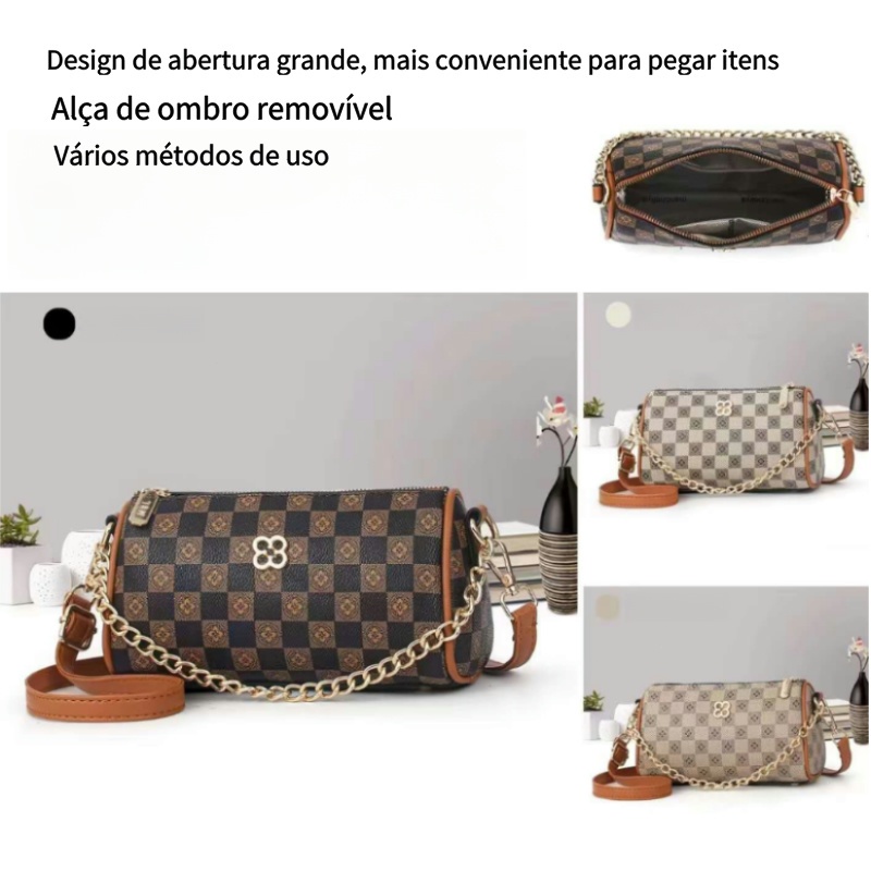 Bolsa de ombro feminina de barril reto    Senhoras um ombro crossbody bag   Bolsa feminina