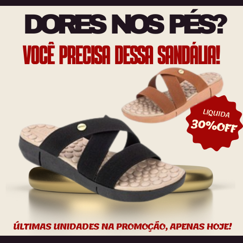 Sandália ortopédica massageadora, sandália feminina salto baixo, Sandália antiderrapante feminina