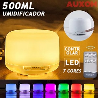 500ML Umidificador Portátil Difusor de Aromatizador Luz LED de 7 Cores Com Controle Remoto Silencioso Purificador de Ar em Oferta na Shopee