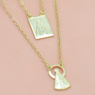 Escapulário 60cm Nossa Senhora Aparecida Banhado A Ouro 18k em Oferta na Shopee