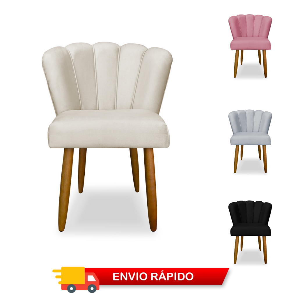 Cadeira Poltrona Decorativa Pétalas De Flor Sala De Estar Recepção Decoração Veludo Pés Palito em Oferta na Shopee