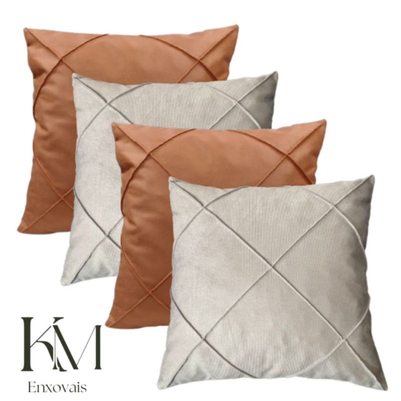 kit de 4 Capas ALMOFADAS DRAPEADA AVELULADA