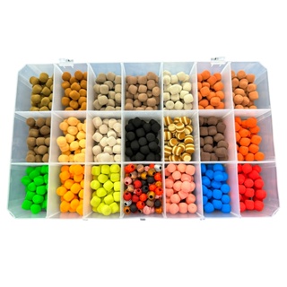 Kit Estojo 500 Eva Boleado Formato Ração + 50 Miçangas Para Pesca em Oferta na Shopee