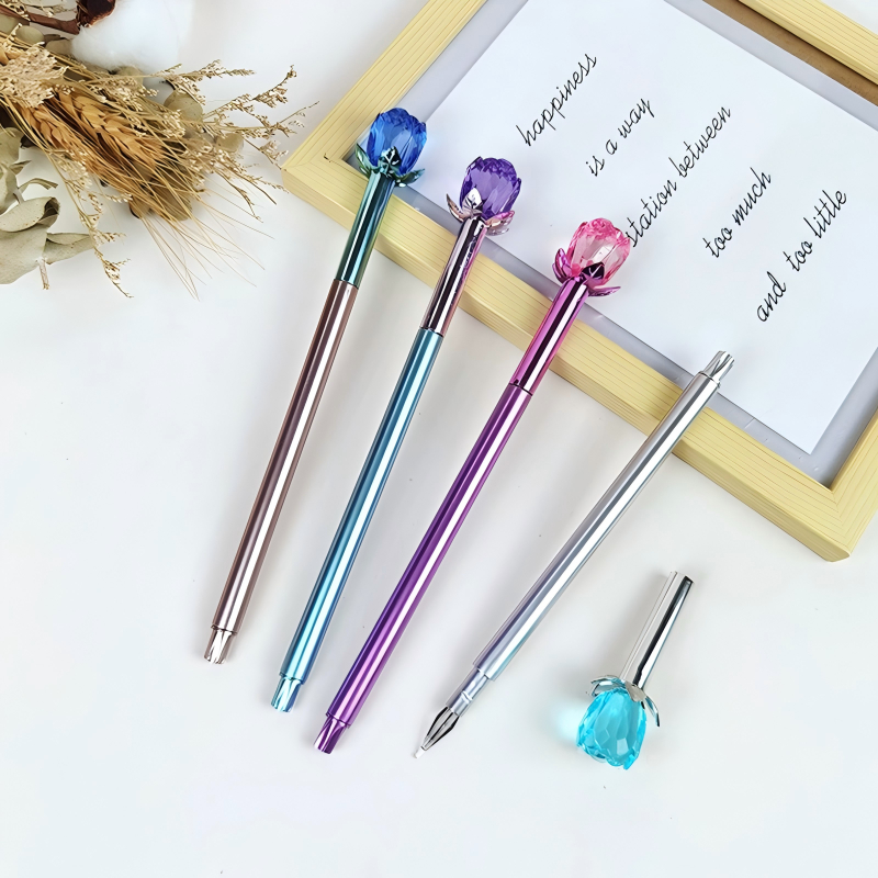 KIT 10 Caneta Esferográfica Crystal Flower com Ponta Fina em Oferta na Shopee