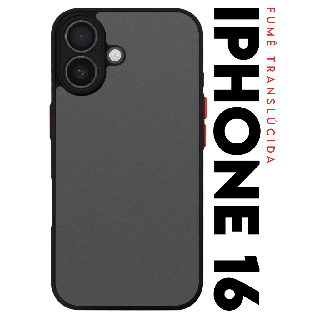 Case Capinha Case Anti Impacto Space Acrílico Translucida Fumê Protetora para IPhone 16 tela 6.1 pol