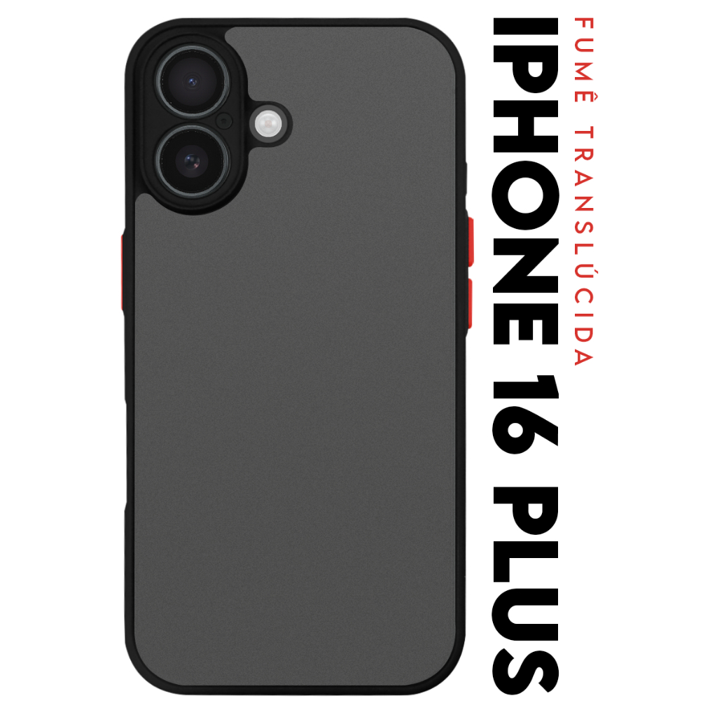 Case Capinha Case Anti Impacto Space Acrílico Translucida Fumê Protetora para IPhone 16 Plus tela 6.7 pol.