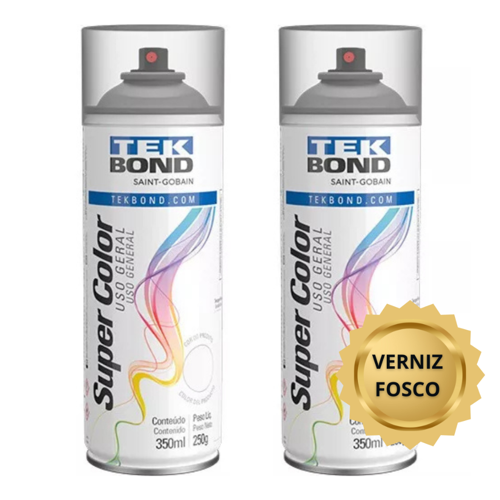 Verniz Spray Uso Geral Incolor Fosco Protege a Peças Obras de Arte Pinturas  350ML TEKBOND Kit com 2 em Oferta na Shopee