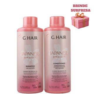 KIT G.HAIR JAPANESE STRAIGHT SHAMPOO+CONDICIONADOR 2X1L+GRÁTIS em Oferta na Shopee
