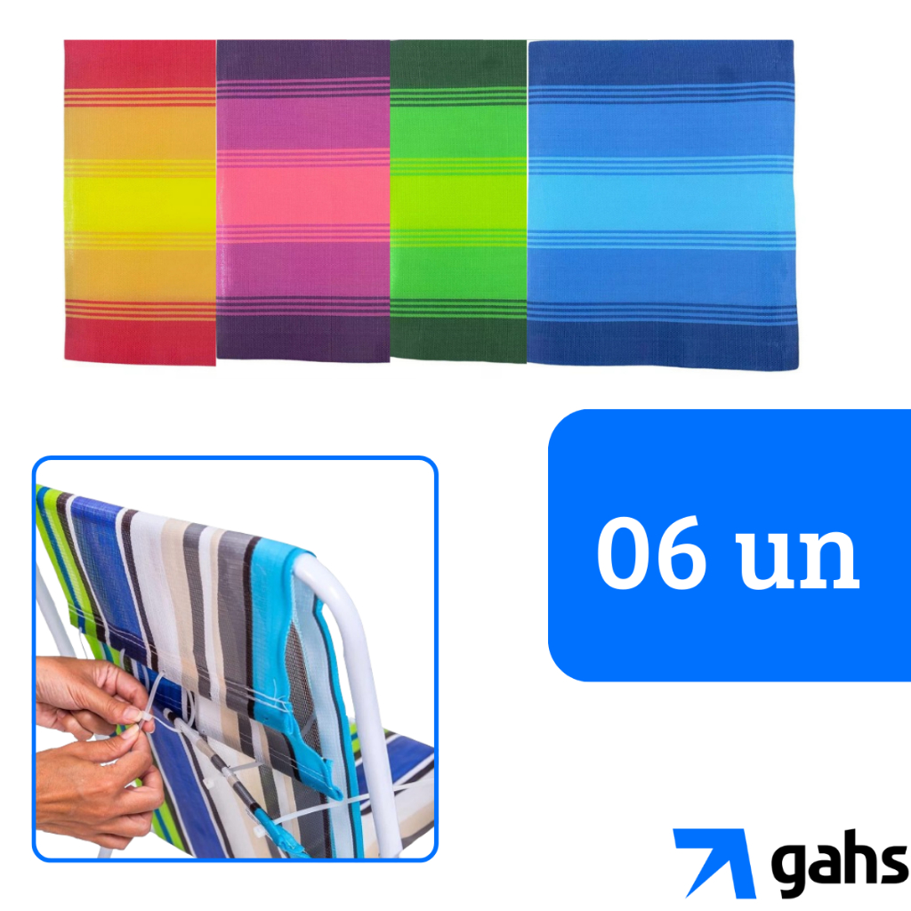 Tecido Reposição para Cadeira de Praia Refil Tecido Escolha a Cor Kit 6 unidades em Oferta na Shopee