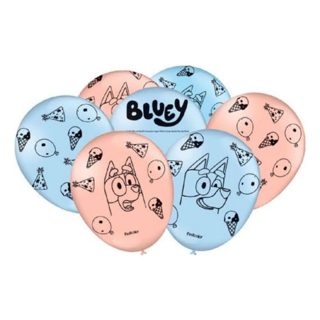 Bexiga Balões Nº 09 Bluey Festcolor 25 Unid