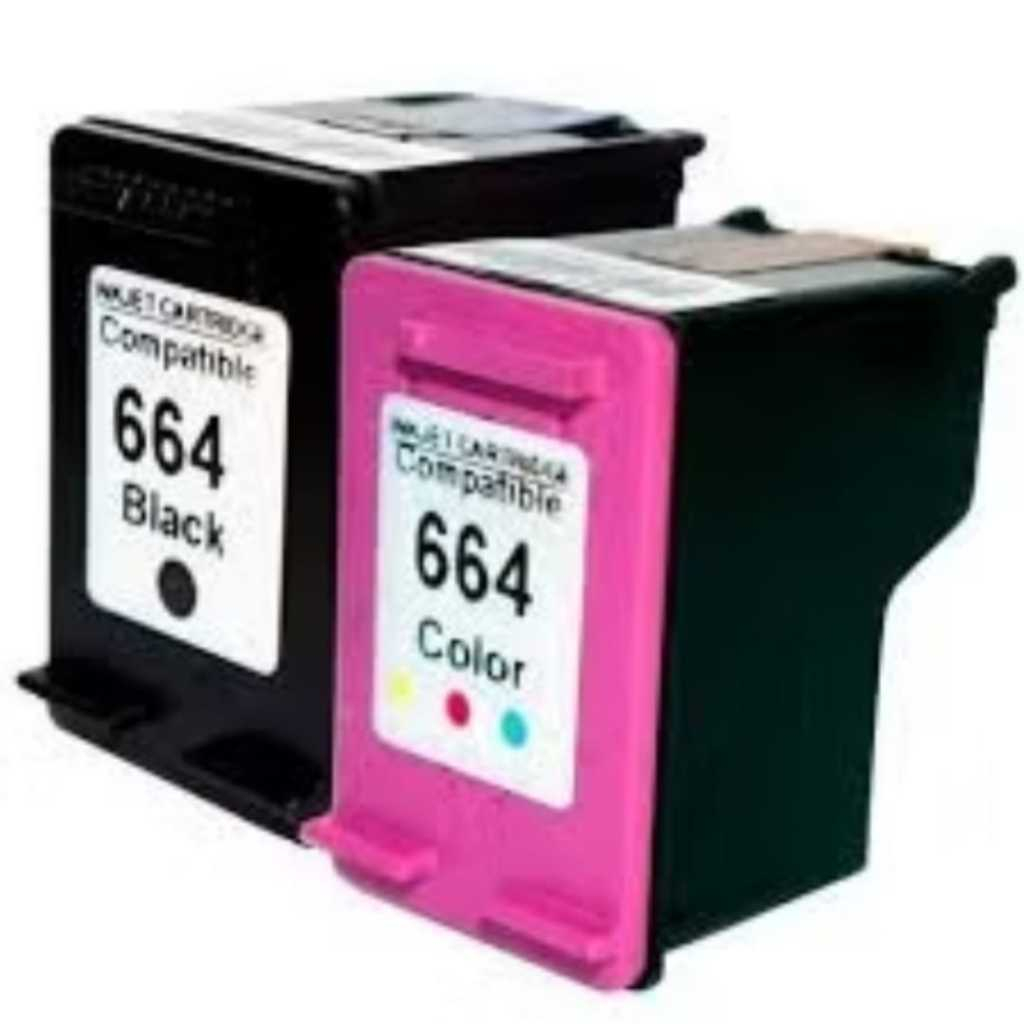 "Kit Cartuchos Compatíveis 664XL Preto e Colorido - Para DeskJet 1115, 2136, 3636 e Mais"