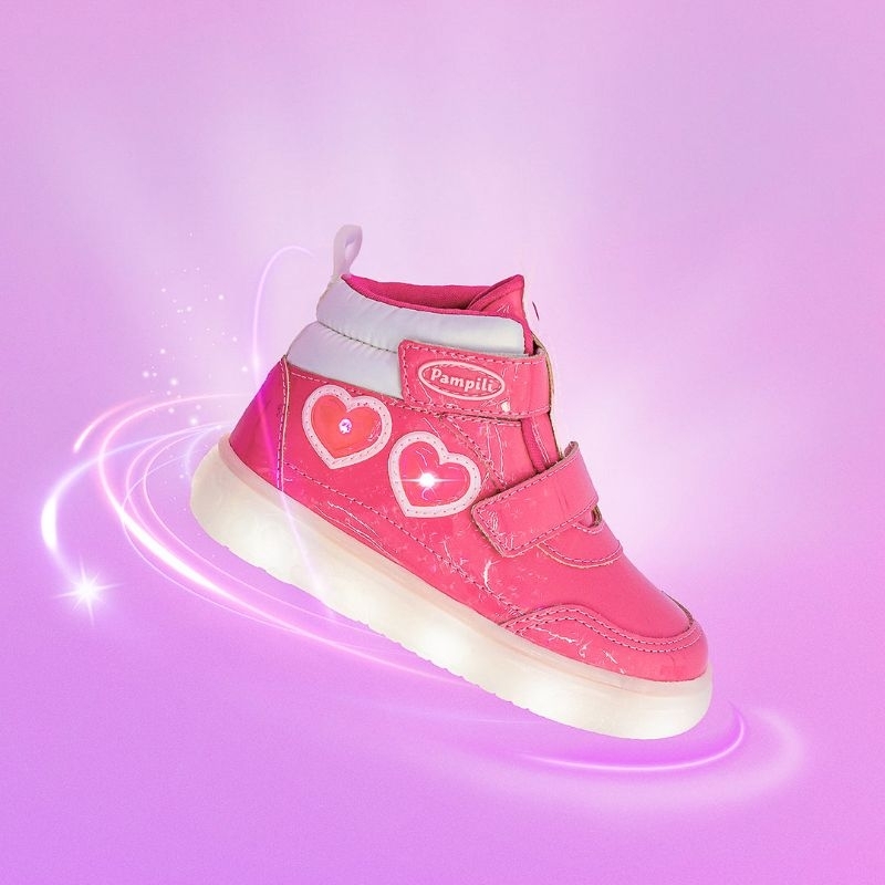 Tênis Pampili Led Cano Médio Sneaker Luz