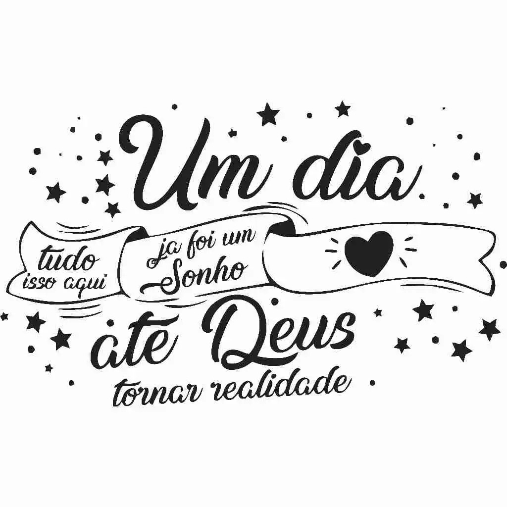 Adesivo um dia isso tudo foi um sonho! Lettering adesivo de parede decorativo 1M x 0,60CM - CD-299