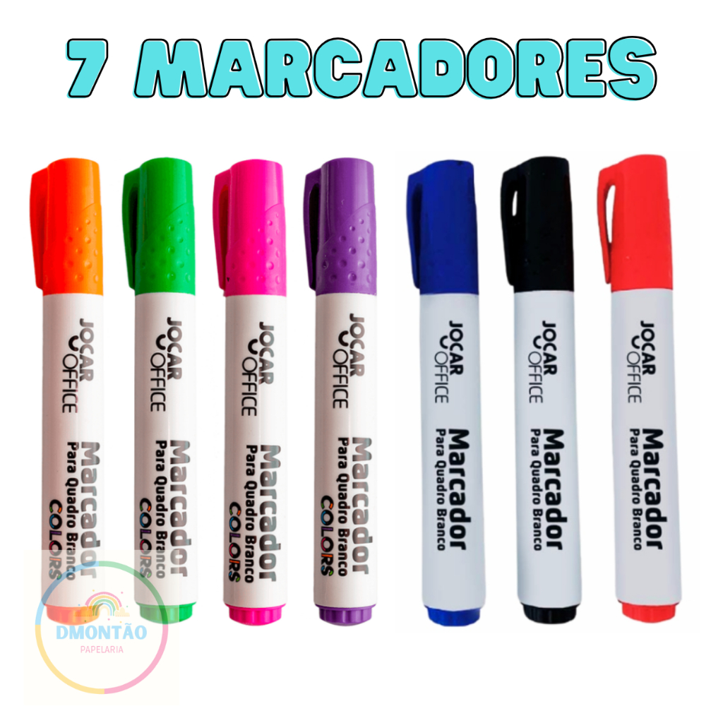 Caneta Marcador Para Quadro Branco Jocar Office- 7 Marcadores