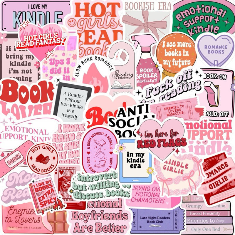 Kit 40 Adesivos stickers Vinil Prova D´água Kindle e Books em Oferta na Shopee