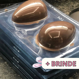 Forma Profissional Ovo de Páscoa + brinde Liso 500g 250g 150g Tradicional 3 partes  (com Silicone) em Oferta na Shopee