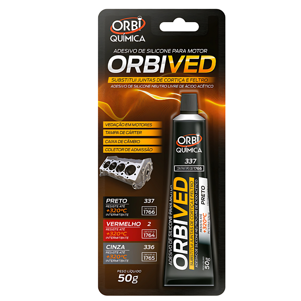 Junta Cola Silicone Alta Temperatura Preto Orbi Motor Câmbio