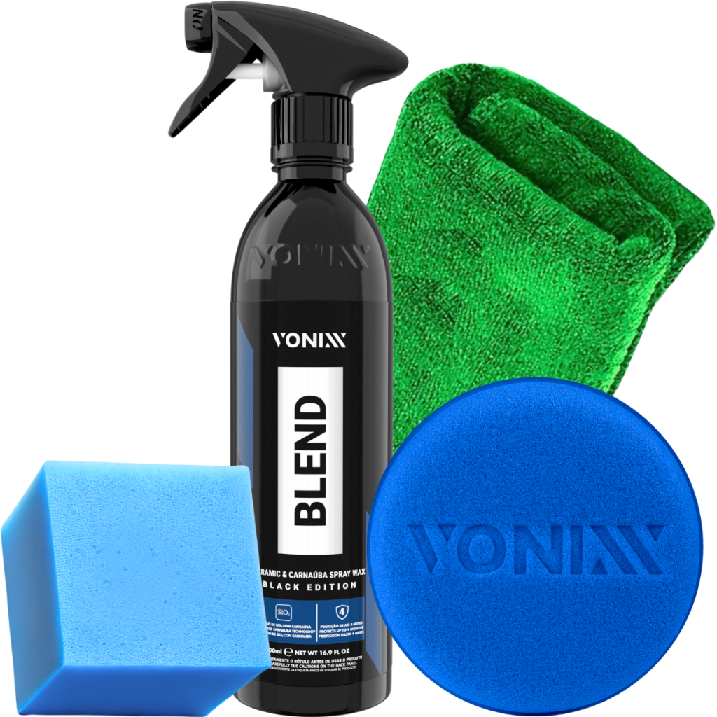 Cera Automotiva Blend Black Spray para Carros Pretos Vonixx Pano Aplicador em Oferta na Shopee
