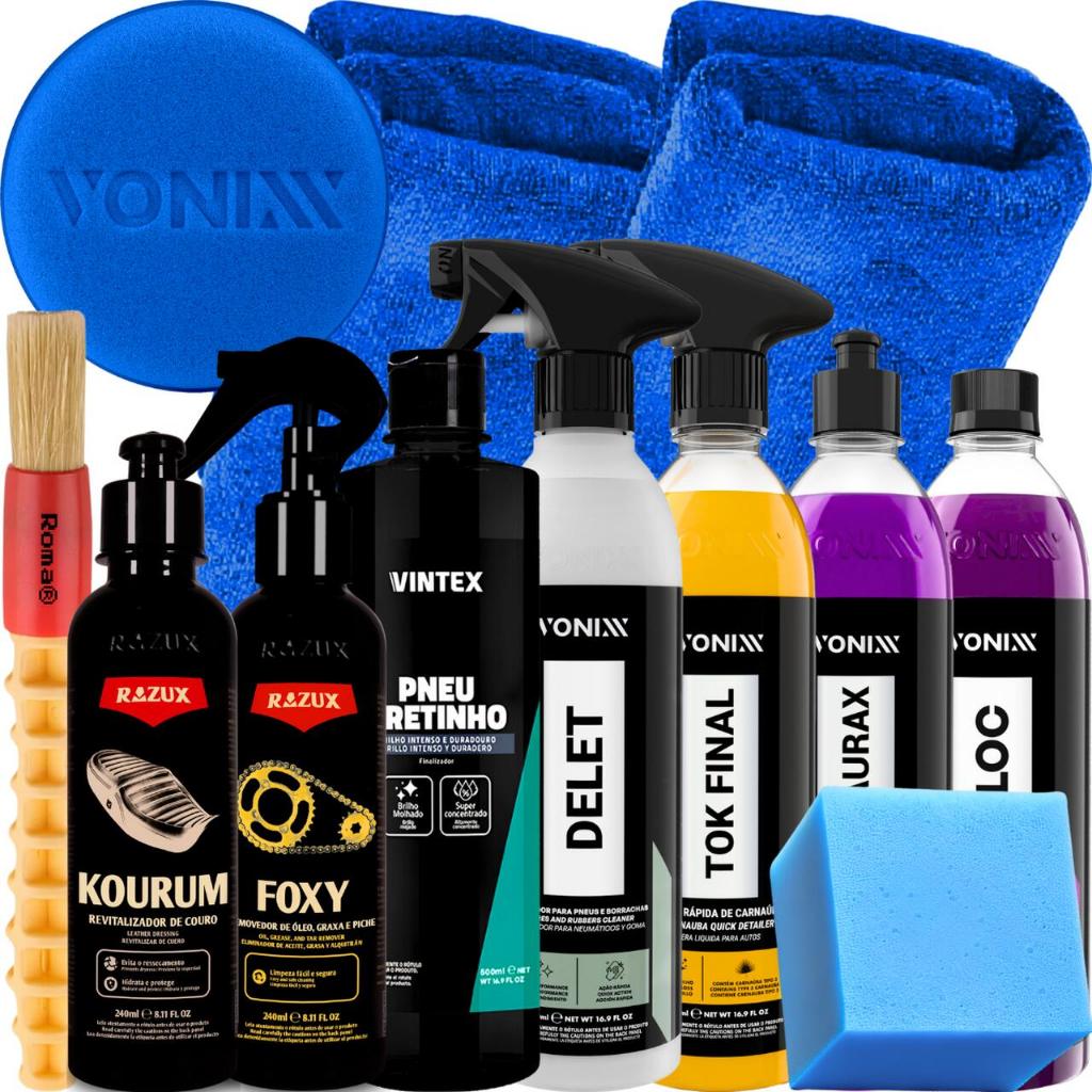 Kit Lavagem Completa Automotiva Profissional Produtos Razux Vonixx em Oferta na Shopee