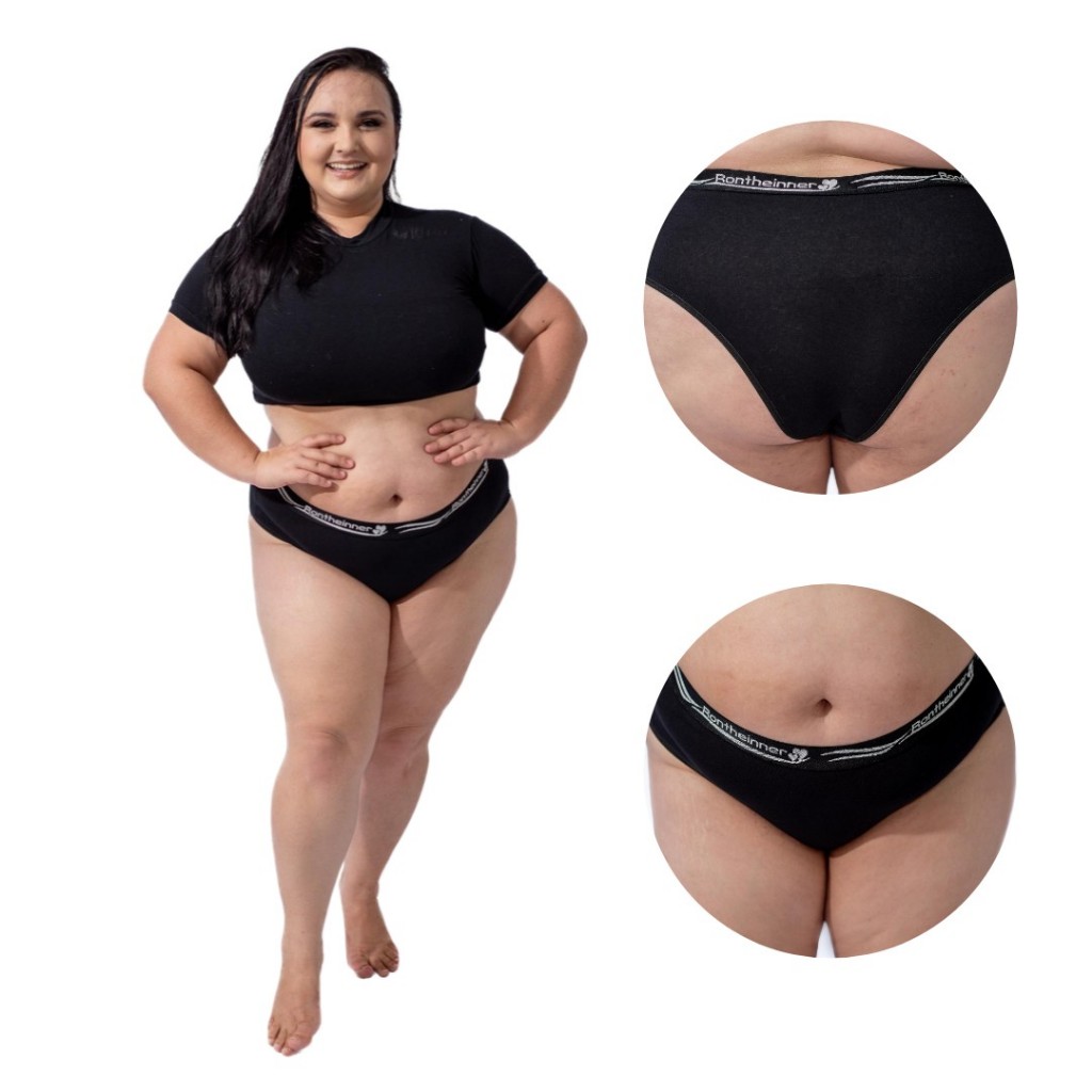 Kit 3 Calcinha Plus Size Algodão Cintura Alta em Oferta na Shopee