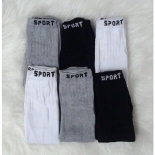 24 Pares Meia SPORT Algodão Alta Qualidade Cano Alto em Oferta na Shopee