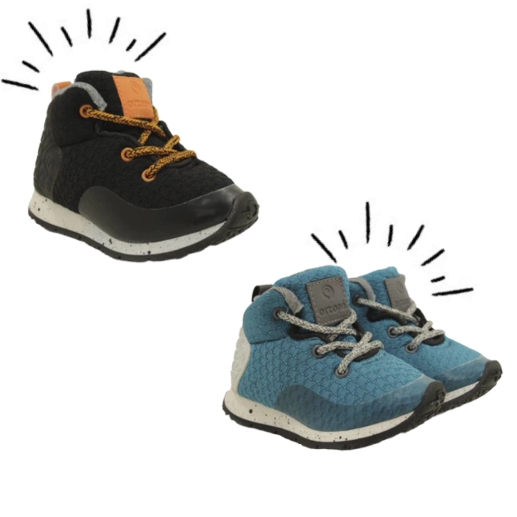 Kit Primeiros Passos 2 Tênis Infantil Menino Confortável Preto e Azul Cano Médio Casual Ortopé
