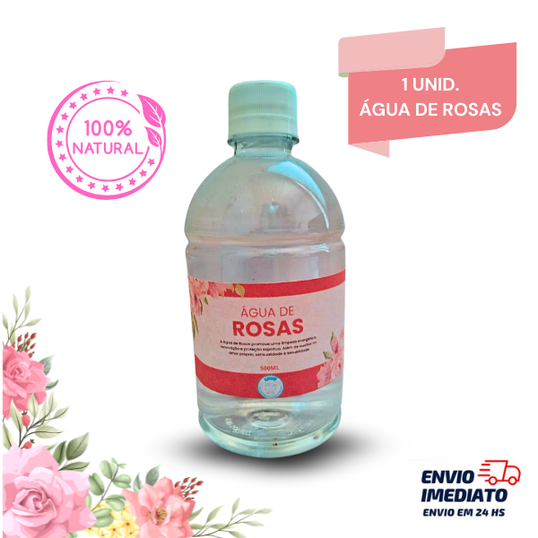 Água de Rosas 500ml Estimula Amor-Próprio Atrai Amor e Harmonia Banho Espiritual de Proteção e Purificação Energética. em Oferta na Shopee