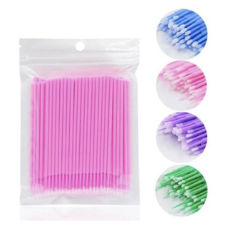 Kit 100/300/500 Microbrush Cotonete Alongamento de Cilios Fio a Fio e Limpeza de Cutícula em Oferta na Shopee