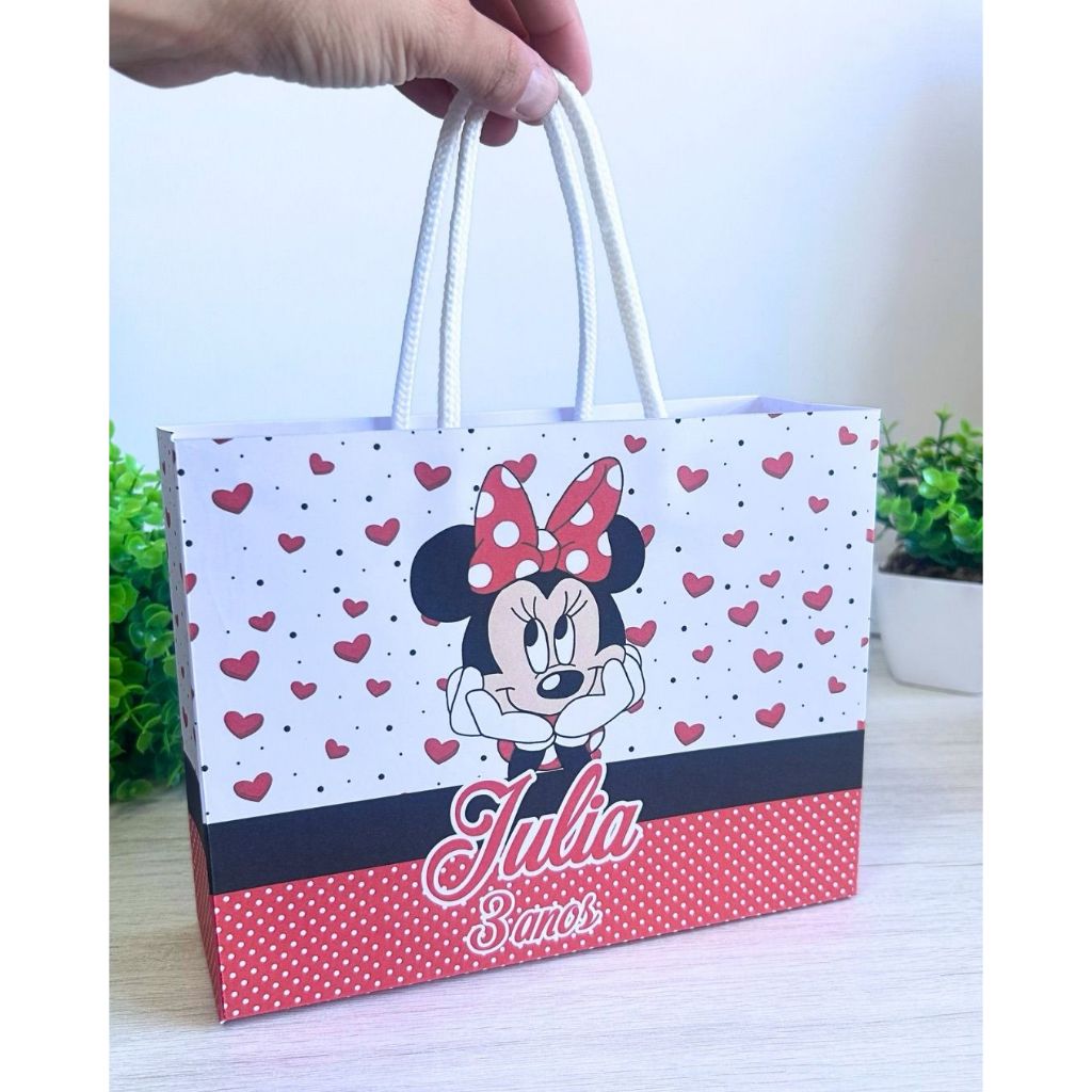 Sacolinha personalizada Minie Vermelha - aniversário - Lembrancinhas personalizadas -Bolsinhas