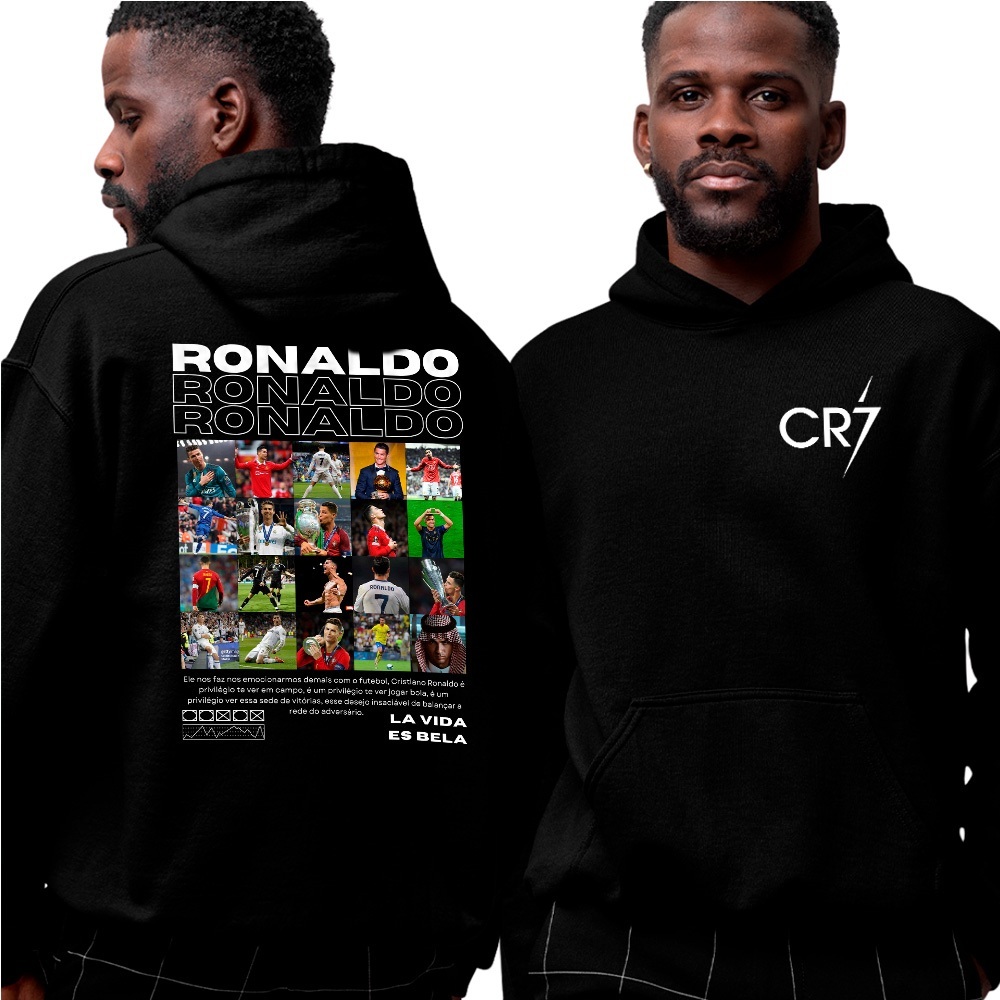 Moletom Cristiano Ronaldo Blusa de Frio Cr7 Unissex Futebol Infantil e Adulto