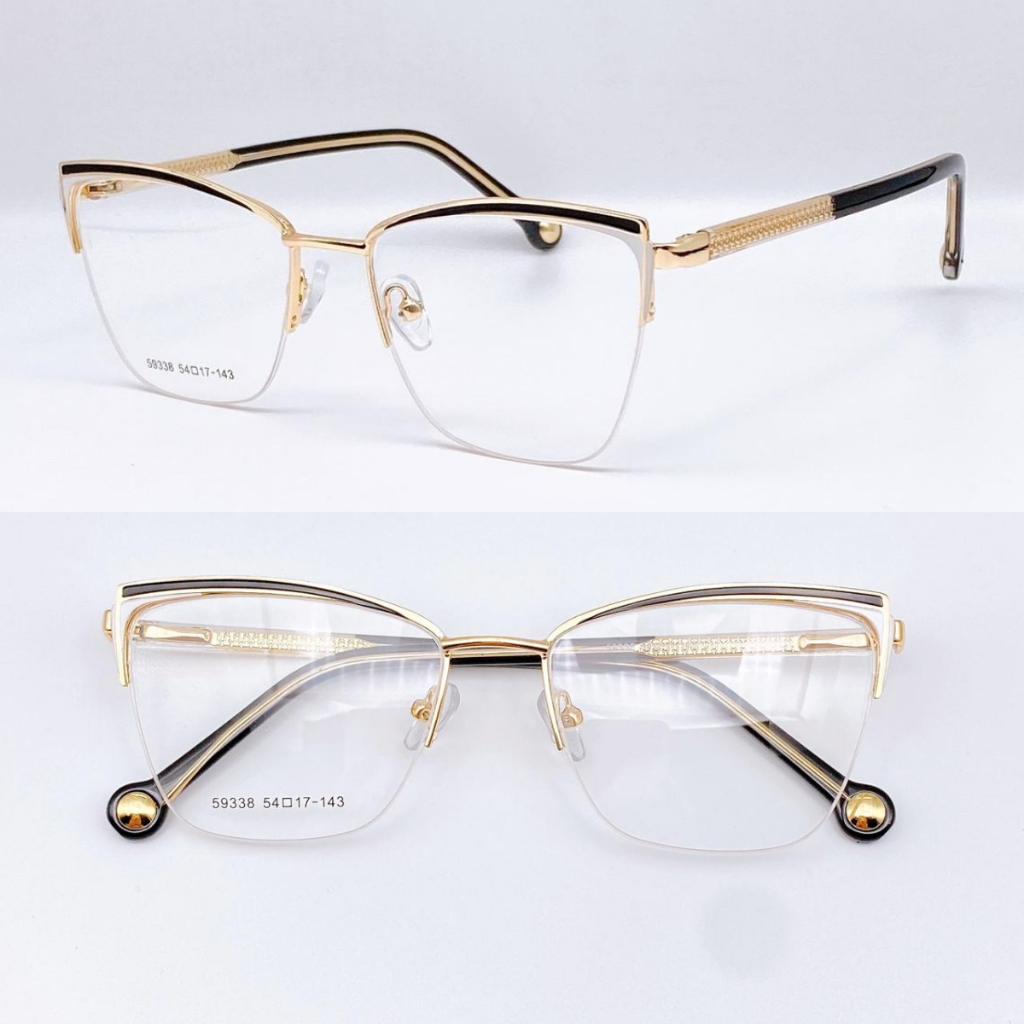 ARMAÇÃO ÓCULOS FEMININO METAL DECORADINHA COLORIDA DUAS CORES SEMI ARO MODA em Oferta na Shopee