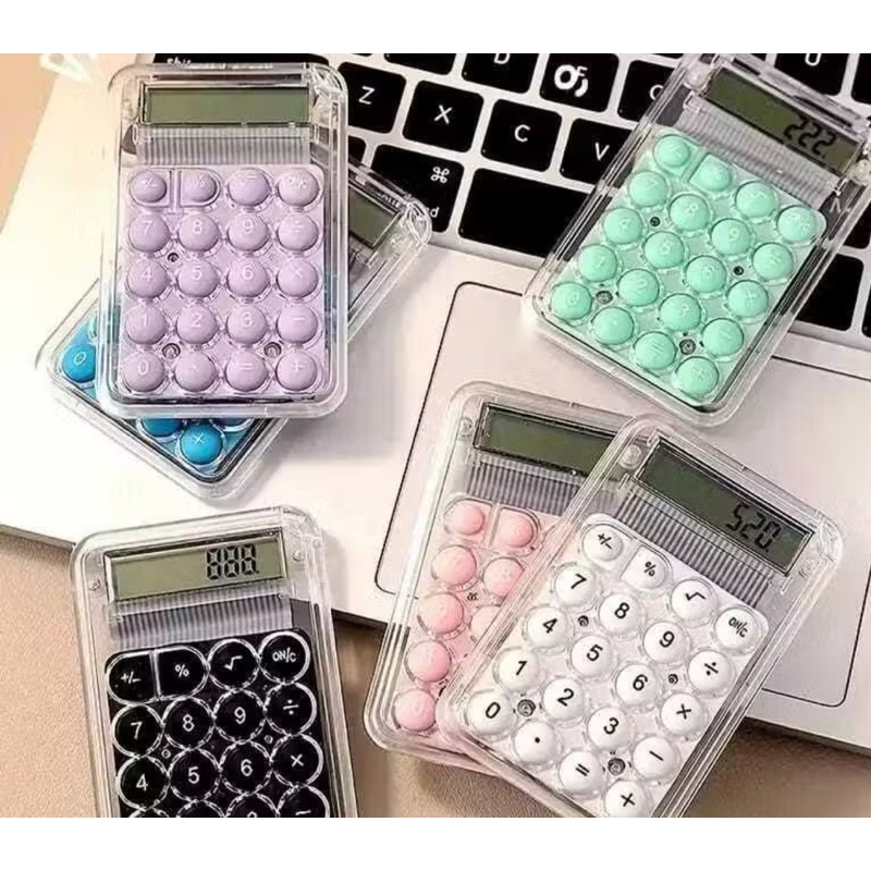 Mini Calculadora 8 Dígitos com Display Silencioso para Estudantes Portátil e Transparente 7413