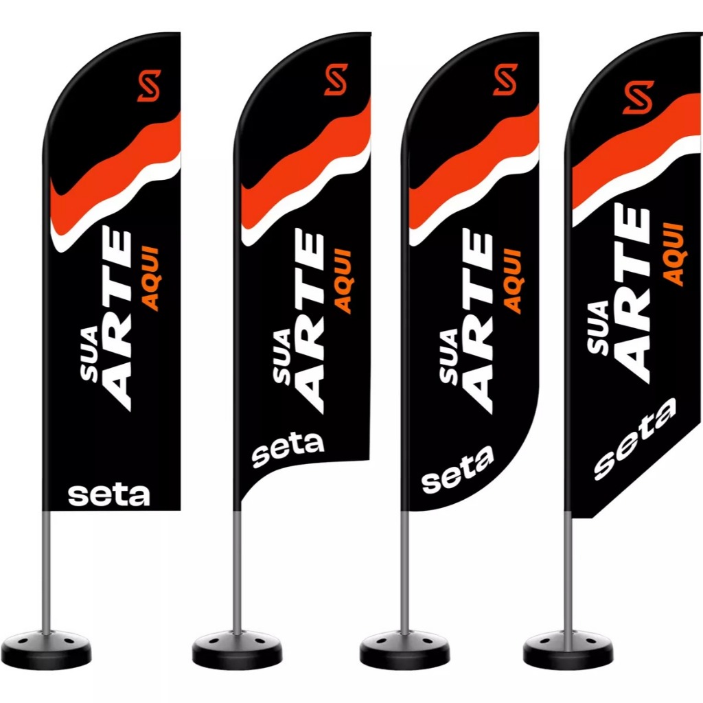 Wind Banner Personalizado Kit Completo haste aluminio , base e tecido personalizado Do Seu Jeito 2,8m Luxo